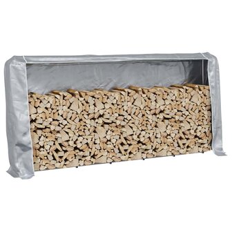 Haardhoutrek met regenhoes 300x25x150 cm gegalvaniseerd staal 1