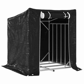 Haardhoutrek met regenhoes 101x61x110,5 cm gegalvaniseerd staal 2