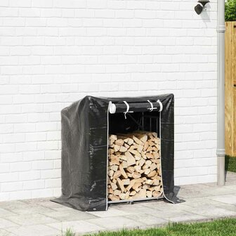 Haardhoutrek met regenhoes 101x61x110,5 cm gegalvaniseerd staal 3