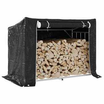 Haardhoutrek met regenhoes 151x80,5x110,5 cm staal 1