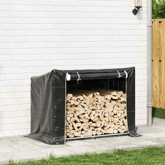 Haardhoutrek met regenhoes 151x80,5x110,5 cm staal 3