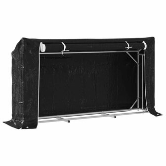Haardhoutrek met regenhoes 200,5x41x110,5 cm staal 2
