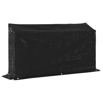 Haardhoutrek met regenhoes 200,5x41x110,5 cm staal 8