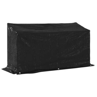 Haardhoutrek met regenhoes 200,5x60,5x110,5 cm staal 8