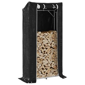 Haardhoutrek met regenhoes 100x40x200 cm gegalvaniseerd staal 1