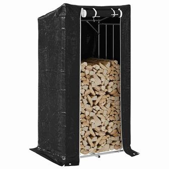 Haardhoutrek met regenhoes 100x80x200 cm gegalvaniseerd staal 1