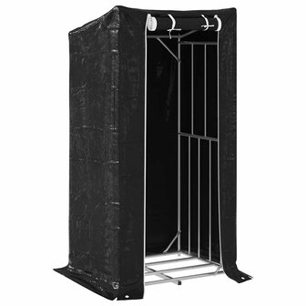 Haardhoutrek met regenhoes 100x80x200 cm gegalvaniseerd staal 2