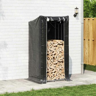 Haardhoutrek met regenhoes 100x80x200 cm gegalvaniseerd staal 3