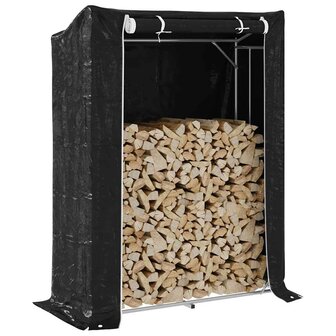 Haardhoutrek met regenhoes 150x60x200 cm gegalvaniseerd staal 1