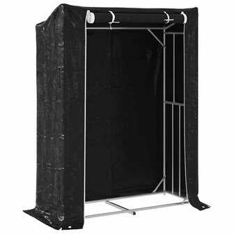 Haardhoutrek met regenhoes 150x60x200 cm gegalvaniseerd staal 2