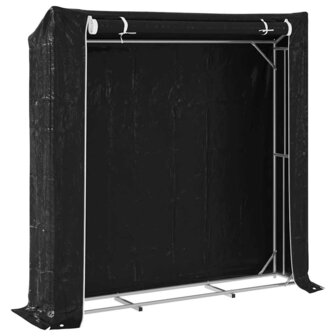 Haardhoutrek met regenhoes 200x40x200 cm gegalvaniseerd staal 2