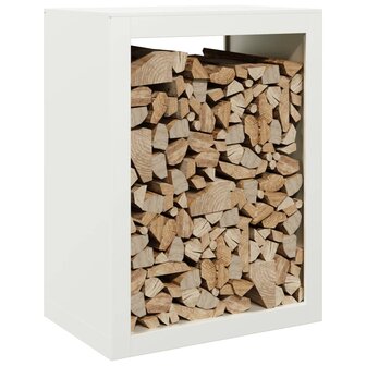 Haardhoutrek 60x40x80 cm staal wit 3