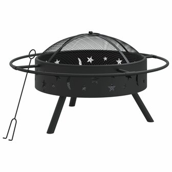 Vuurplaats met pook XXL 70 cm staal 2