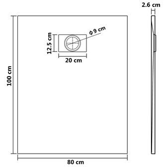 Douchebak 100x80 cm SMC bruin 8