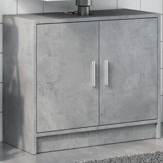 Wastafelkast 63x29x55 cm bewerkt hout betongrijs 1