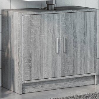 Wastafelkast 63x29x55 cm bewerkt hout grijs sonoma eikenkleurig 1
