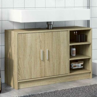 Wastafelkast 90x29x55 cm bewerkt hout sonoma eikenkleurig 1