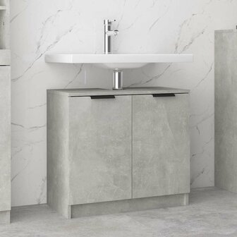 Badkamerkast 64,5x33,5x59 cm bewerkt hout betongrijs 1