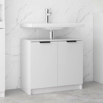 Badkamerkast 64,5x33,5x59 cm bewerkt hout hoogglans wit 1