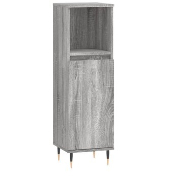 Badkamerkast 30x30x100 cm bewerkt hout grijs sonoma eikenkleur 2