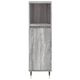 Badkamerkast 30x30x100 cm bewerkt hout grijs sonoma eikenkleur 5