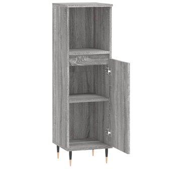Badkamerkast 30x30x100 cm bewerkt hout grijs sonoma eikenkleur 6