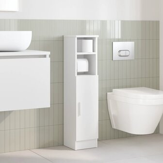 Badkamerkast met rolhouder 20,5x22x90 cm wit 3