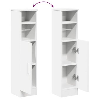 Badkamerkast met rolhouder 20,5x22x90 cm wit 8