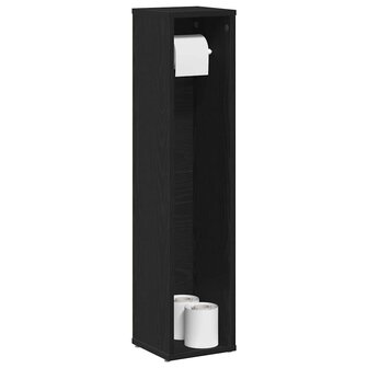 Badkamerkast met rolhouder 20,5x20x90 cm zwart 1