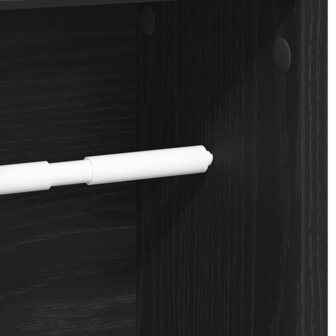 Badkamerkast met rolhouder 20,5x20x90 cm zwart 7