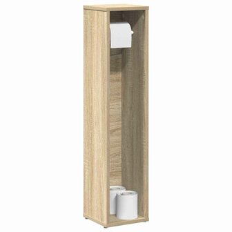 Badkamerkast met rolhouder 20,5x20x90 cm sonoma eikenkleurig 1