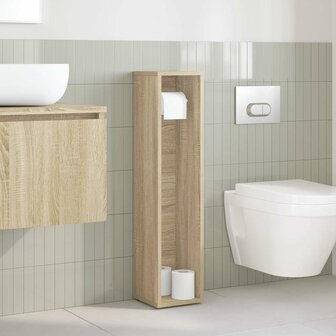 Badkamerkast met rolhouder 20,5x20x90 cm sonoma eikenkleurig 3
