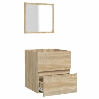 Badkamerkast met spiegel bewerkt hout sonoma eikenkleurig 5