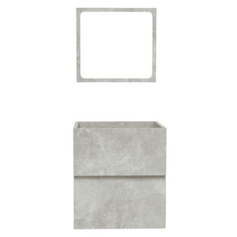 Badkamerkast met spiegel bewerkt hout betongrijs 6