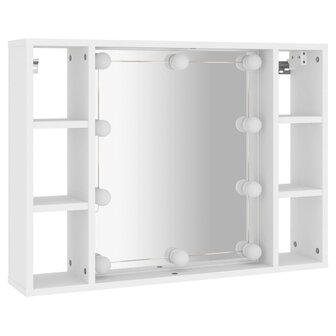 Spiegelkast met LED-verlichting 76x15x55 cm wit 3