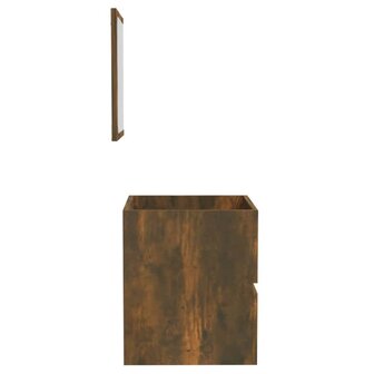 Badkamerkast met spiegel bewerkt hout gerookt eikenkleurig 7