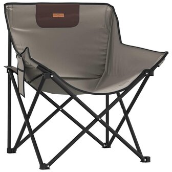 Campingstoelen 2 st met vakje inklapbaar grijs 4