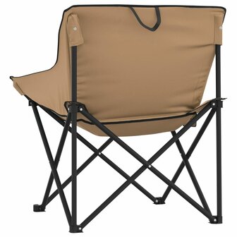 Campingstoelen 2 st met vakje inklapbaar bruin 8