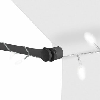 Luifel handmatig uitschuifbaar met LED 100 cm cr&egrave;mekleurig 5