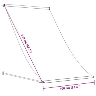Luifel uittrekbaar 100x150 cm stof en staal antracietkleurig 9