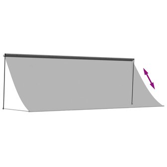 Luifel uittrekbaar 350x150 cm stof en staal antracietkleurig 6