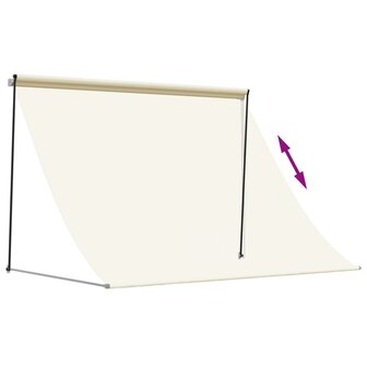 Luifel uittrekbaar 250x150 cm stof en staal cr&egrave;mekleurig 6