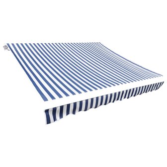 Luifeldoek 500x300 cm canvas blauw en wit 1