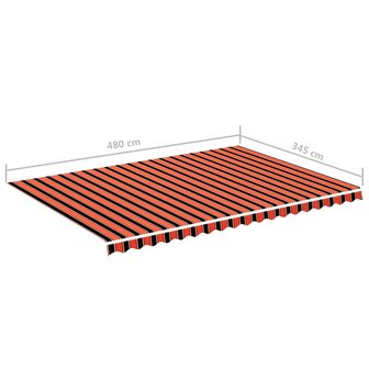 Vervangingsdoek voor luifel 5x3,5 m oranje en bruin 6