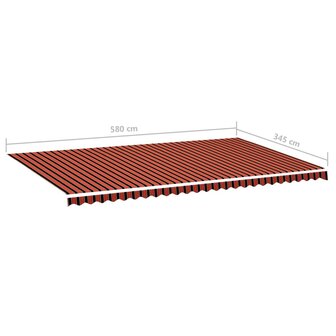 Vervangingsdoek voor luifel 6x3,5 m oranje en bruin 6