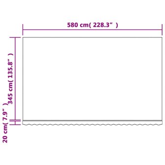 Vervangingsdoek voor luifel gestreept 6x3,5 m meerkleurig 7