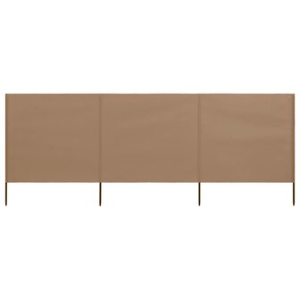 Windscherm 3-panelen 400x160 cm stof taupe 1