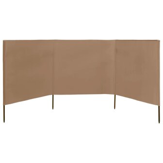Windscherm 3-panelen 400x160 cm stof taupe 3