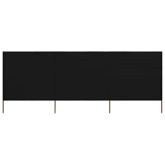 Windscherm 3-panelen 400x160 cm stof zwart 1
