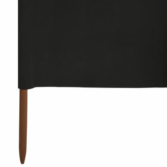 Windscherm 3-panelen 400x160 cm stof zwart 5